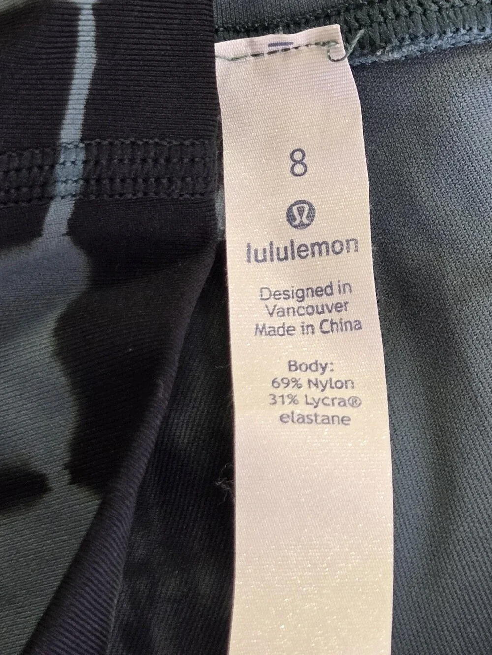 Lululemon Wunder Under Legging Size 8 Mystic Green Black Tie Dye Full Length